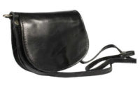 Malá černá kožená kabelka přes rameno nebo crossbody