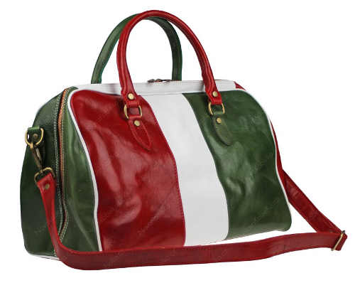 Třibarevná dámská kožená cestovní taška