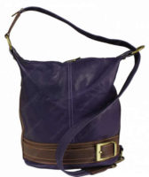 Kožená fialová kabelka přes rameno Adele Porposa