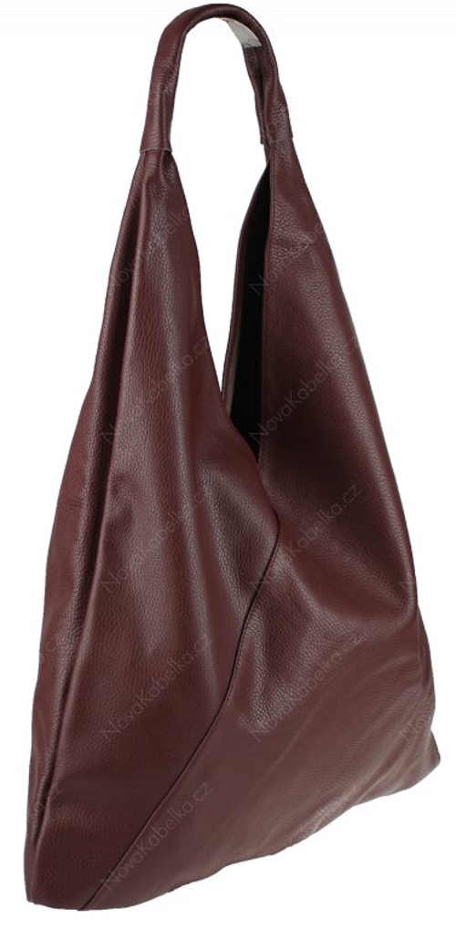 Velká trojúhelníková Italská kabelka z pravé kůže