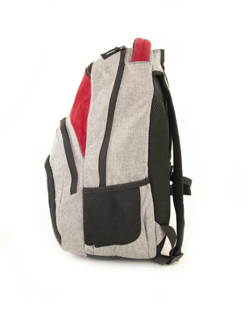 červeno-šedý školní batoh