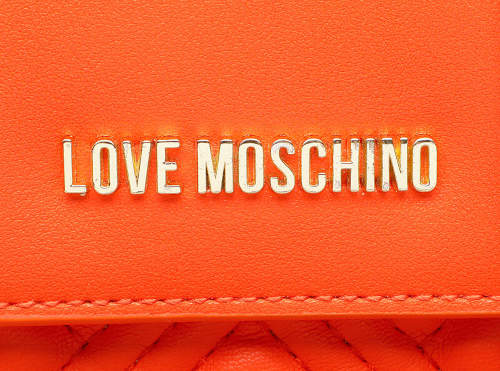 Kožená kabelka Love Moschino ve výrazné oranžové barvě