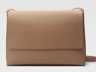 Béžová kožená kabelka na notebook Gino Rossi